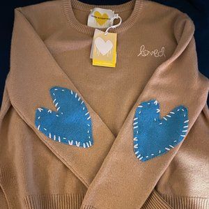 Kerri Rosenthal Cashmere Patchwork Love Sweater NWT